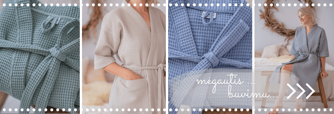 Moteriškas vaflinis chalatas