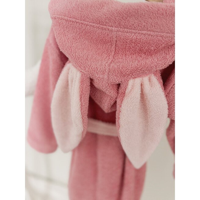 Vaikiškas rožinis chalatas su ausytemis  3