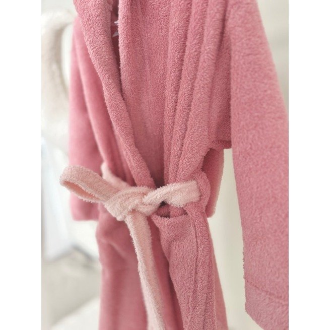 Vaikiškas rožinis chalatas su ausytemis  6