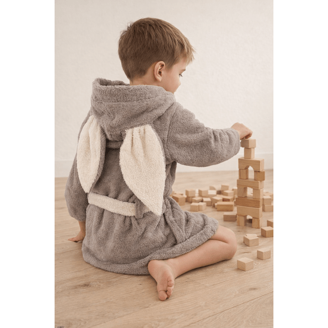 Vaikiškas rudas chalatas su ausytemis  7