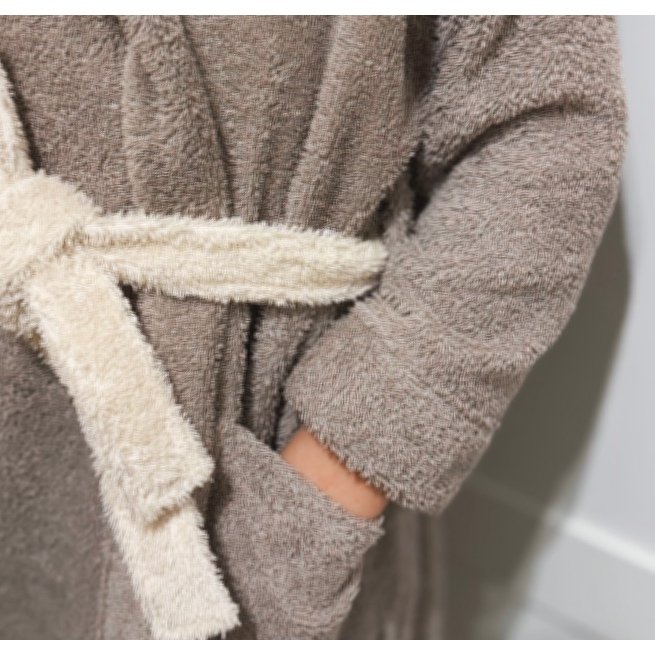 Vaikiškas rudas chalatas su ausytemis  2