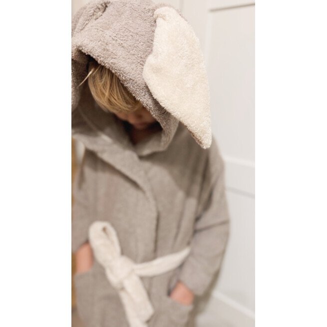 Vaikiškas rudas chalatas su ausytemis  5