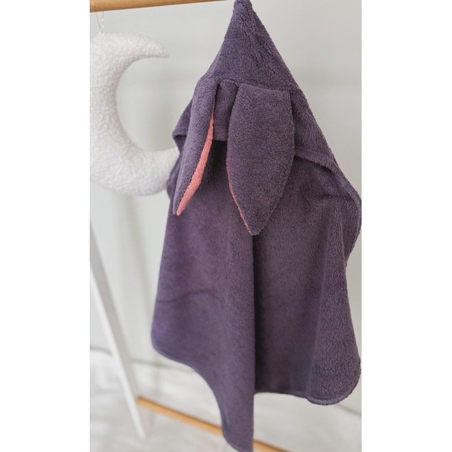 Rankšluostis violetinis su MEGA kiškučio ausimis 70x70cm 3