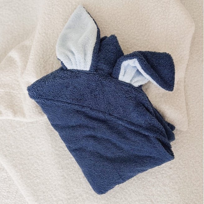 Rankšluostis tamsiai mėlynas su MEGA kiškučio ausimis  1