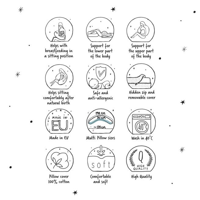 CebaBaby nėščiosios miego/žindymo/maitinimo pagalvė (įvairių raštų) 1
