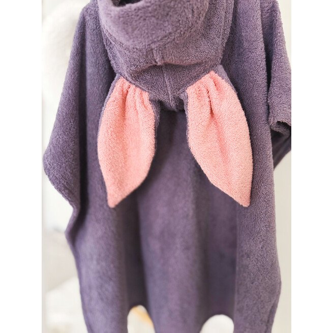 Vaikiškas violetinis pončas su ausytėmis 2
