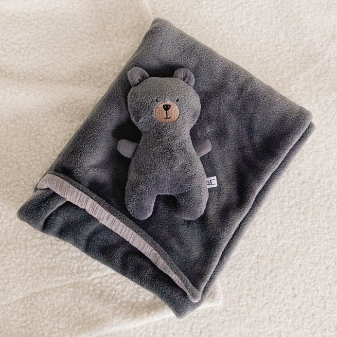 Minkštas pliušinis PILKAS pledukas 70x90cm