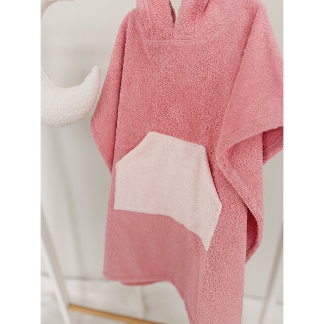 Vaikiškas rožinis pončas su ausytėmis 5