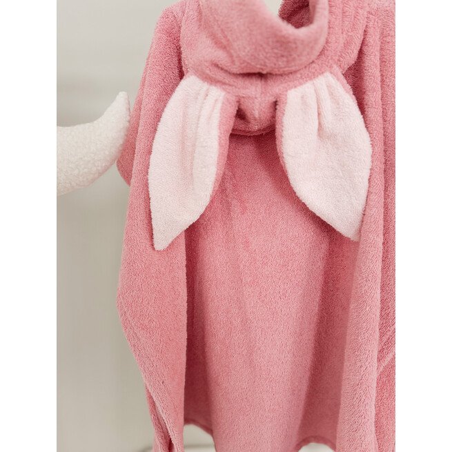 Vaikiškas rožinis pončas su ausytėmis 3