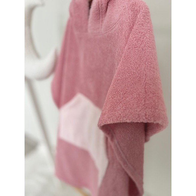 Vaikiškas rožinis pončas su ausytėmis 7