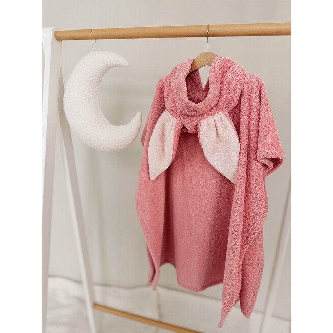 Vaikiškas rožinis pončas su ausytėmis 104-122 dydis 4