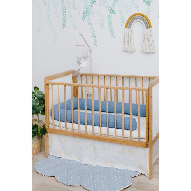 Mėlynos "Vafliuko" apvalios lovytės apsaugos kūdikiams